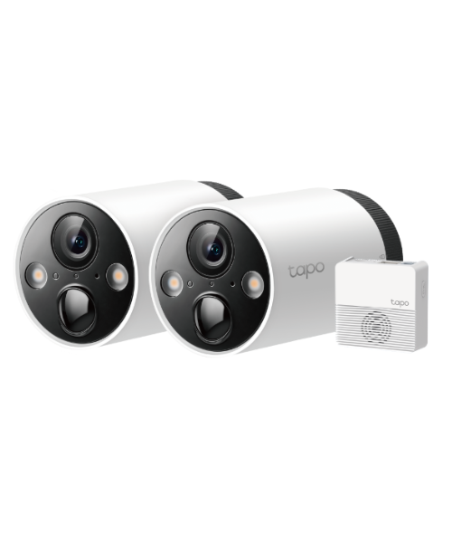 Tapo C420S2 Pack de 2 caméras Outdoor sans fil 2K sur batterie + Hub de connexion