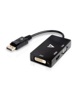 Adaptateur  V7 vidéo DisplayPort mâle vers VGA  + DVI-D  + HDMI